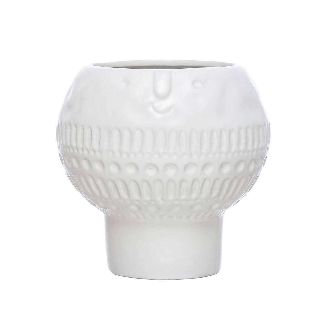 Hello Honey® 6" Reactive Glaze Stoneware Footed Planter with Face